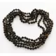 5 Raw Dark ROUND beads Baltic amber adult necklaces 50cm