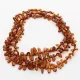 3 Cognac Leaf Baltic amber Choker Leaves Necklace 48cm