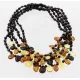 5 Cherry Leaf Baltic amber Choker Leaves Necklace 47cm