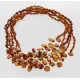 5 Cognac Leaf Baltic amber Choker Leaves Necklace 47cm