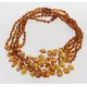 5 Cognac Leaf Baltic amber Choker Leaves Necklace 46cm
