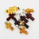 10 Small Baltic Amber Cross Silver Pendants