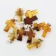 10 Small Baltic Amber Cross Silver Pendants