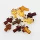 10 Small Baltic Amber Cross Silver Pendants