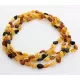 4 Big Multi BEANS Baltic amber adult necklaces 50cm