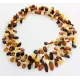 3 Multi Leaf Baltic amber Choker Leaves Necklace 48cm