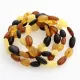 5 Raw Mix BEANS Baltic amber stretch bracelet 19cm
