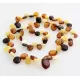 Multi Leaf Baltic amber Choker Leaves Necklace 48cm