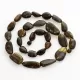 Large dark beads Baltic amber kntted necklace 63cm