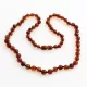 Cognac BAROQUE Baltic amber necklace 51cm