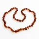 Cognac BAROQUE Baltic amber necklace 47cm