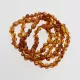 4 Cognac BAROQUE Baltic amber adult bracelets 19cm