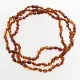 3 Cognac BEANS Baltic amber adult necklaces 46cm