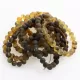 10 Large Raw Dark BAROQUE Baltic Amber Stretchy Bracelet 19cm
