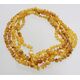 5 Butter BAROQUE Baltic amber adult necklaces 46cm