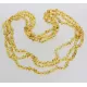 3 Lemon BAROQUE Baltic amber adult necklaces 68cm