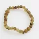 Raw Green BAROQUE Baltic amber stretch bracelet 19cm