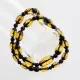 Faceted Baltic amber greenish OLIVE beads necklace 50cm