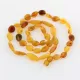 Raw Mix BEANS Baltic amber knotted necklace 55cm