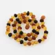 Raw Multi BAROQUE beads Baltic amber necklace 48cm