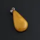 Egg Yolk Baltic Amber Drop Silver Pendant