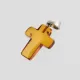 Cognac Cross Baltic Amber Silver Pendant