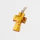 Cognac Cross Baltic Amber Silver Pendant