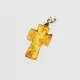 Cognac Cross Baltic Amber Silver Pendant