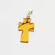 Cognac Cross Baltic Amber Silver Pendant