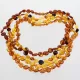 4 BUTTON beads Baltic amber necklace 50cm