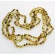 3 Green BAROQUE Baltic amber adult necklaces 58cm