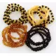 20 Multi Stretch BAROQUE Baltic amber adult bracelets 19cm