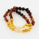 2 Rainbow BAROQUE Baltic amber adult bracelets 19cm