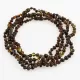 4 Dark BAROQUE Baltic amber teething necklaces 30cm