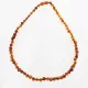 Cognac BAROQUE beads Baltic amber necklace 48cm