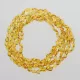 5 Lemon BEANS Baltic amber teething necklaces 32cm
