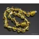 Lemon BAROQUE beads Baltic amber adult bracelet
