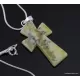 Baltic amber silver pendant - cross