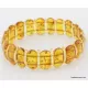 Honey pieces Baltic amber elastic bracelet 8in