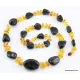 Large knotted beads Baltic amber necklace 31in