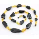 Large knotted beads Baltic amber necklace 30in