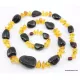 Large knotted beads Baltic amber necklace 30in