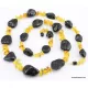 Large knotted beads Baltic amber necklace 31in
