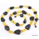 Large knotted beads Baltic amber necklace 30in