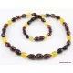 Faceted Baltic amber OLIVE beads necklace