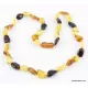 Multi BEANS Baltic amber knotted necklace 18in