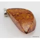 Large CARVED Baltic amber silver pendant