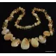 Leave shape pieces Baltic amber choker 18in