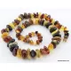Large MULTI Baltic amber beads necklace