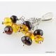 Grape bunch Baltic amber dangle pendant